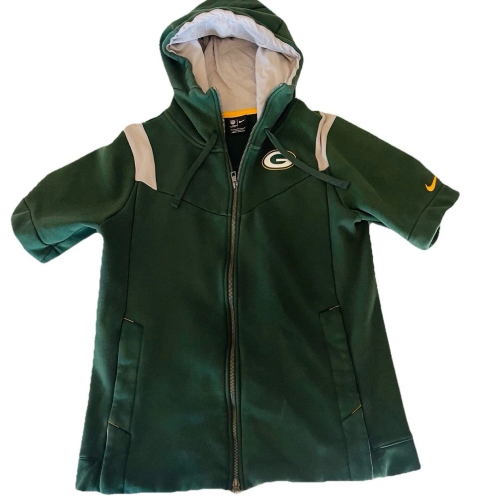 Green Bay Packers Nike Green NFL Sideline Showout Short Sleeve Hoodie Large L